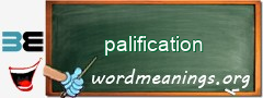 WordMeaning blackboard for palification